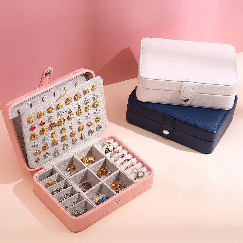 Jewelry Box PU Leather Jewellery Storage Earring Boxes Packaging Storage Display Case Organizer for Home Travel Girl Gift