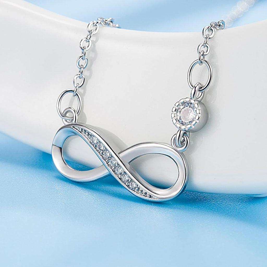 925 Sterling Silver Infinity Symbol Necklace for Women Girls