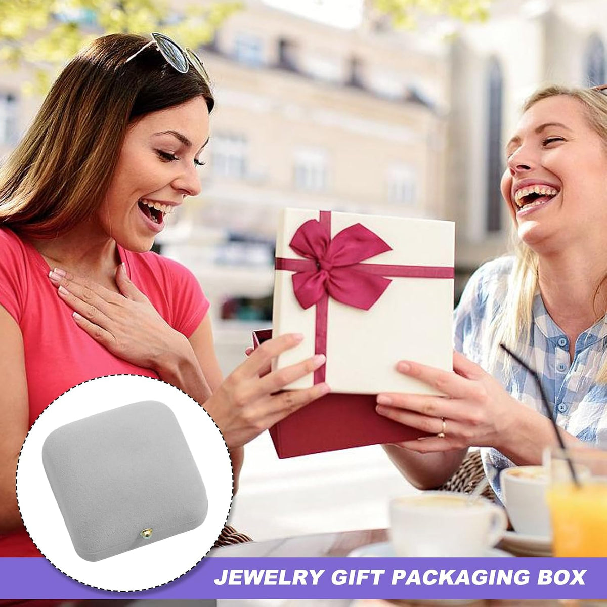 Necklace Gift Box Velvet for Jewellery Small Gift Box Necklace Pendant Display Case Jewelry Boxes for Women Men Wedding Anniversary