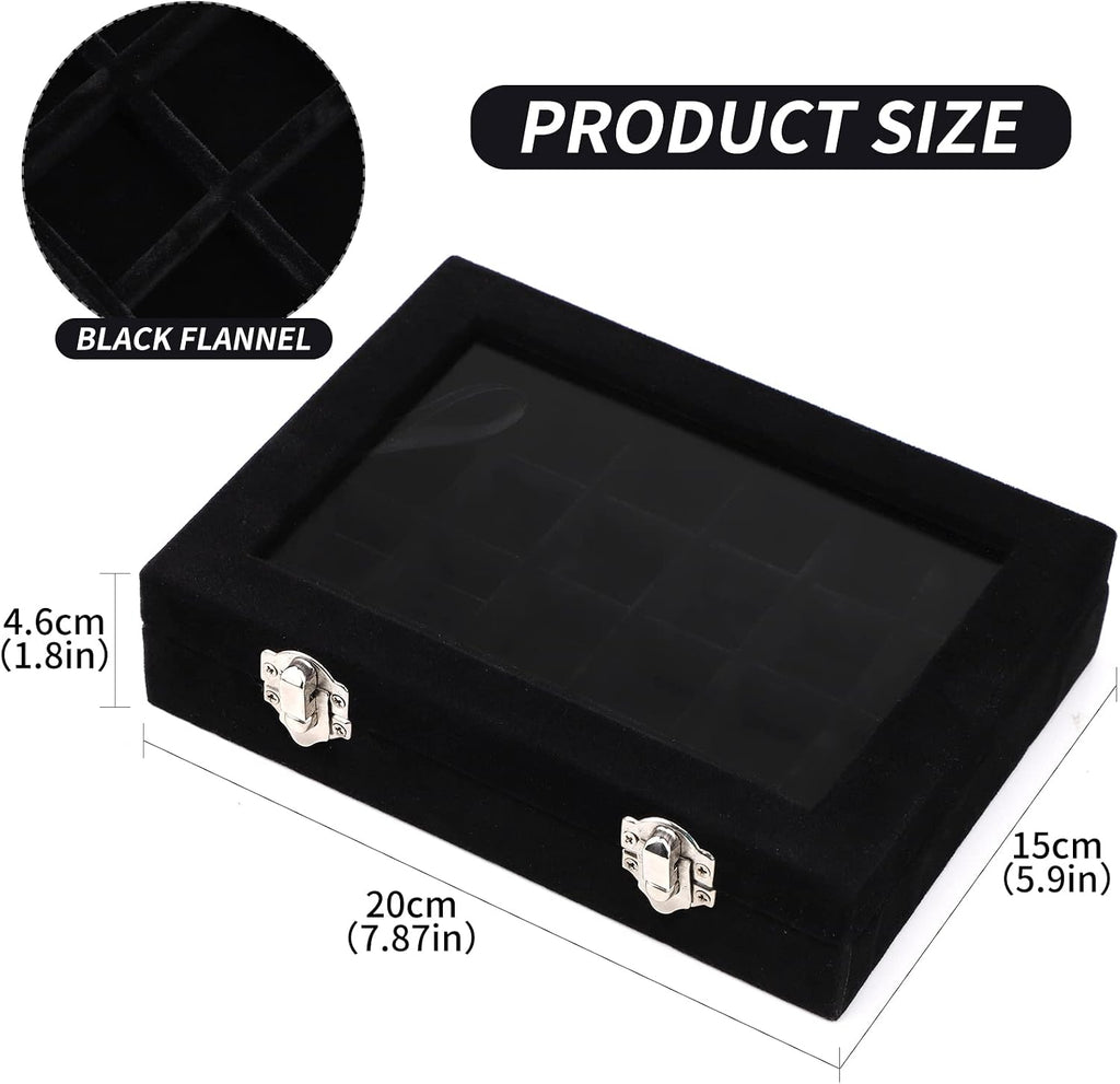 Velvet Jewellery Box Jewellery Organiser for Ring Earring Necklace Jewellery Display Box Storage Box Jewellery Showcase with Lid for Women Girl