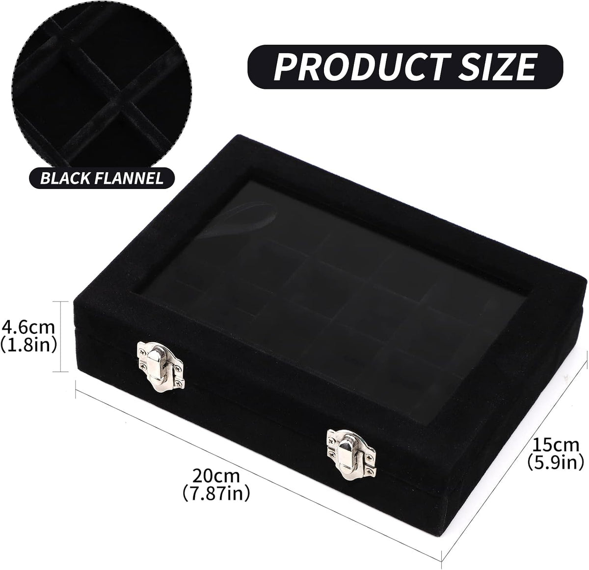 Velvet Jewellery Box Jewellery Organiser for Ring Earring Necklace Jewellery Display Box Storage Box Jewellery Showcase with Lid for Women Girl