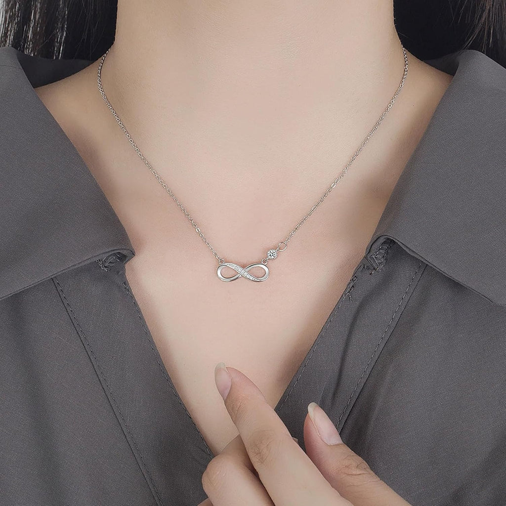 925 Sterling Silver Infinity Symbol Necklace for Women Girls
