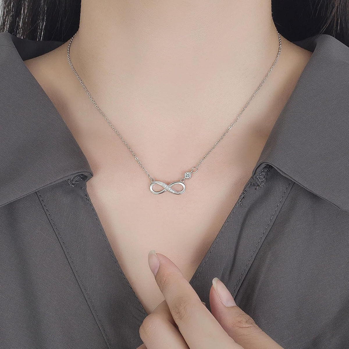 925 Sterling Silver Infinity Symbol Necklace for Women Girls