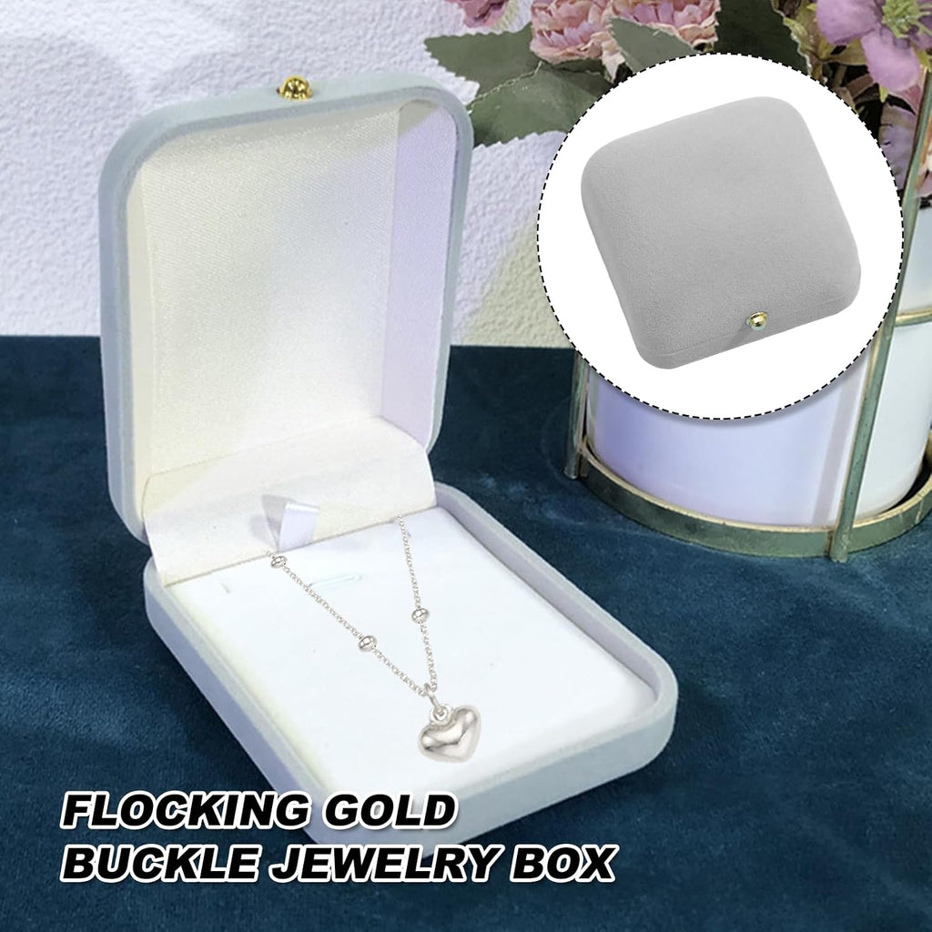 Necklace Gift Box Velvet for Jewellery Small Gift Box Necklace Pendant Display Case Jewelry Boxes for Women Men Wedding Anniversary