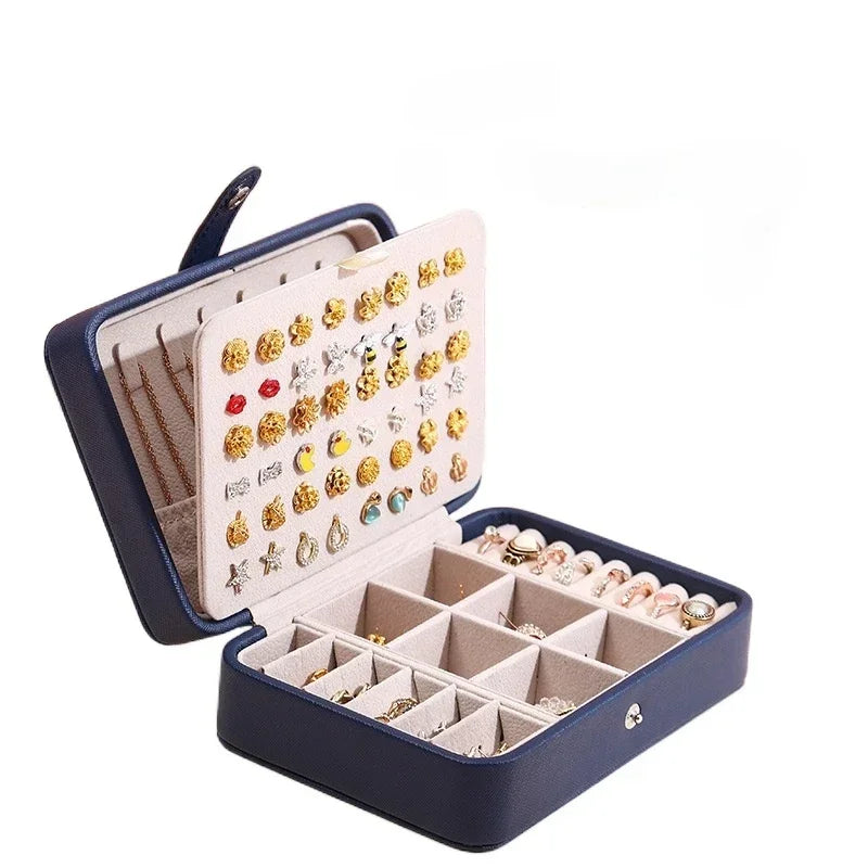 Jewelry Box PU Leather Jewellery Storage Earring Boxes Packaging Storage Display Case Organizer for Home Travel Girl Gift
