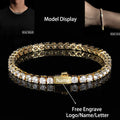 Tennis Chain 3Mm 4Mm 5Mm 1 Row Bling Zircon Brass Material Necklace Hip Hop Man and Women Iced Out Jewelry