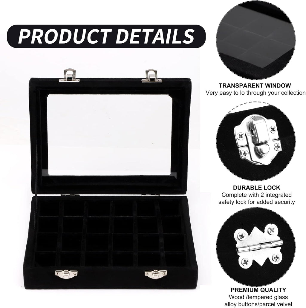 Velvet Jewellery Box Jewellery Organiser for Ring Earring Necklace Jewellery Display Box Storage Box Jewellery Showcase with Lid for Women Girl