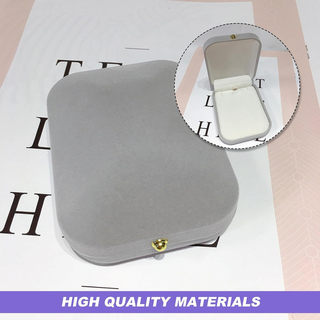 Necklace Gift Box Velvet for Jewellery Small Gift Box Necklace Pendant Display Case Jewelry Boxes for Women Men Wedding Anniversary
