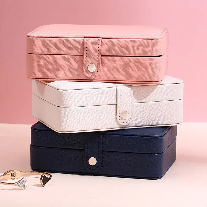 Jewelry Box PU Leather Jewellery Storage Earring Boxes Packaging Storage Display Case Organizer for Home Travel Girl Gift