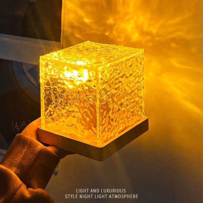 16 Colours Led Water Ripple Ambient Night Light Usb Rotating Projection Lamp