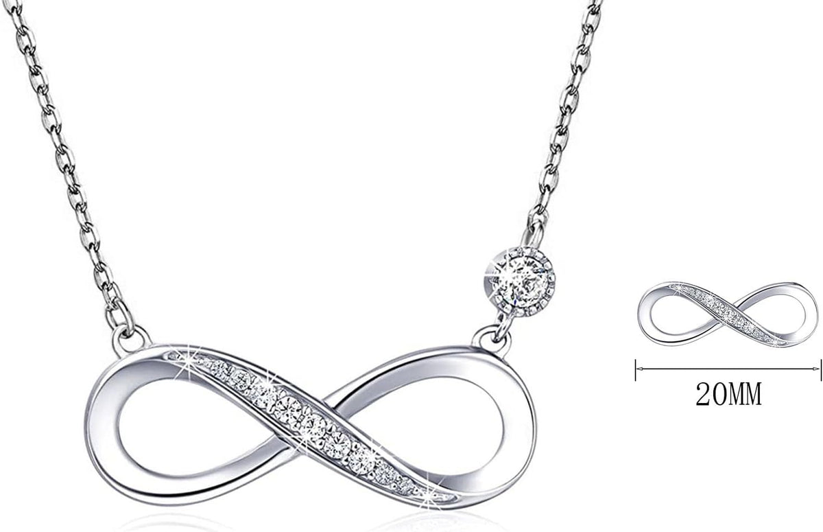925 Sterling Silver Infinity Symbol Necklace for Women Girls