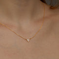 3 Diamond Necklace - Dainty Minimalist Diamond Necklace, Delicate Layering Necklace, Cz Diamond Necklace, Bridal Jewelry, 14K Gold Necklace