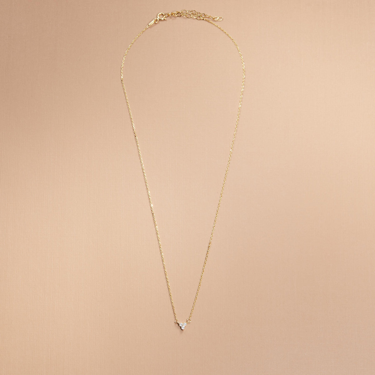 3 Diamond Necklace - Dainty Minimalist Diamond Necklace, Delicate Layering Necklace, Cz Diamond Necklace, Bridal Jewelry, 14K Gold Necklace